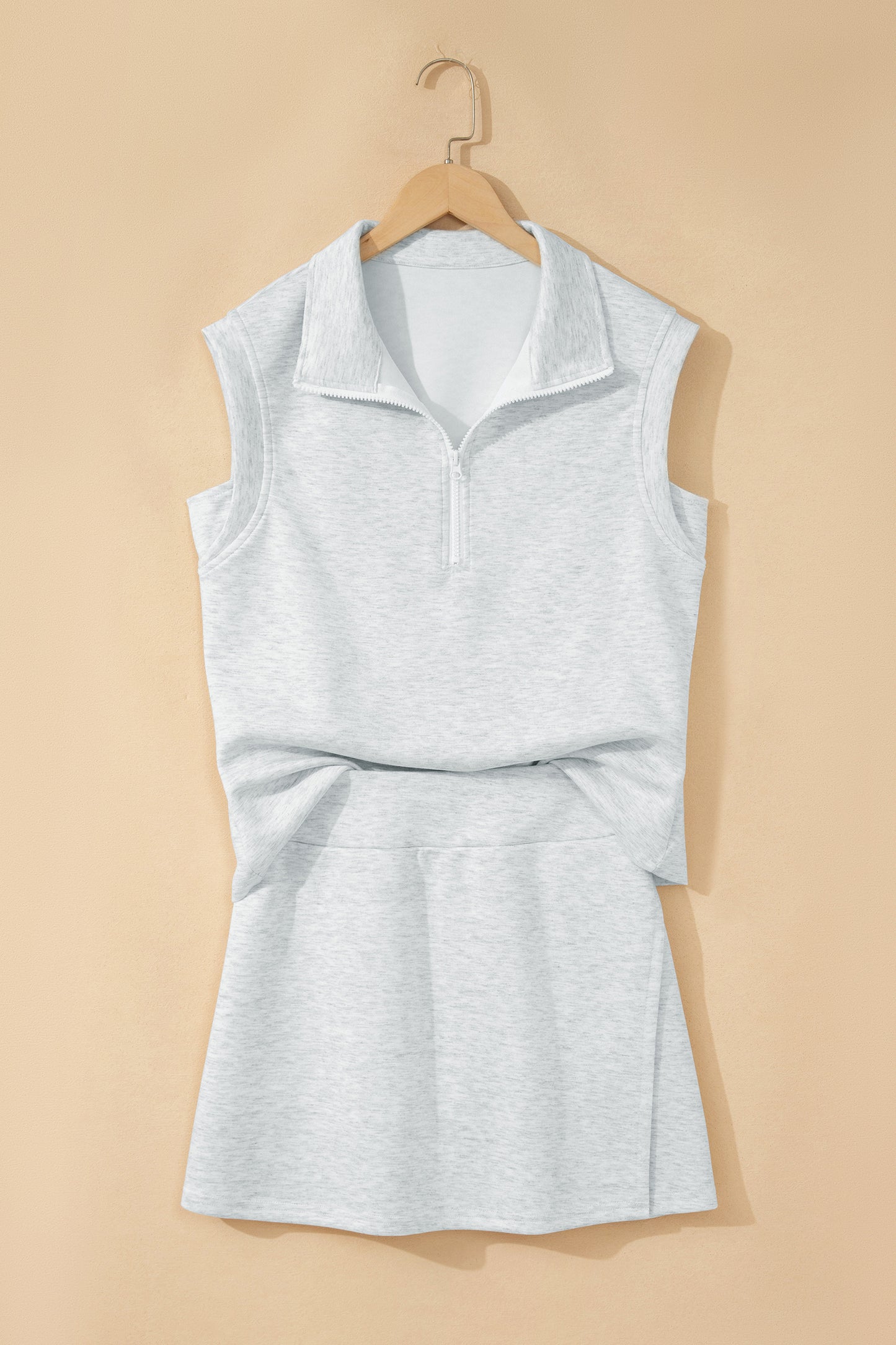 Sleeveless Zipped Tank & Skort Set