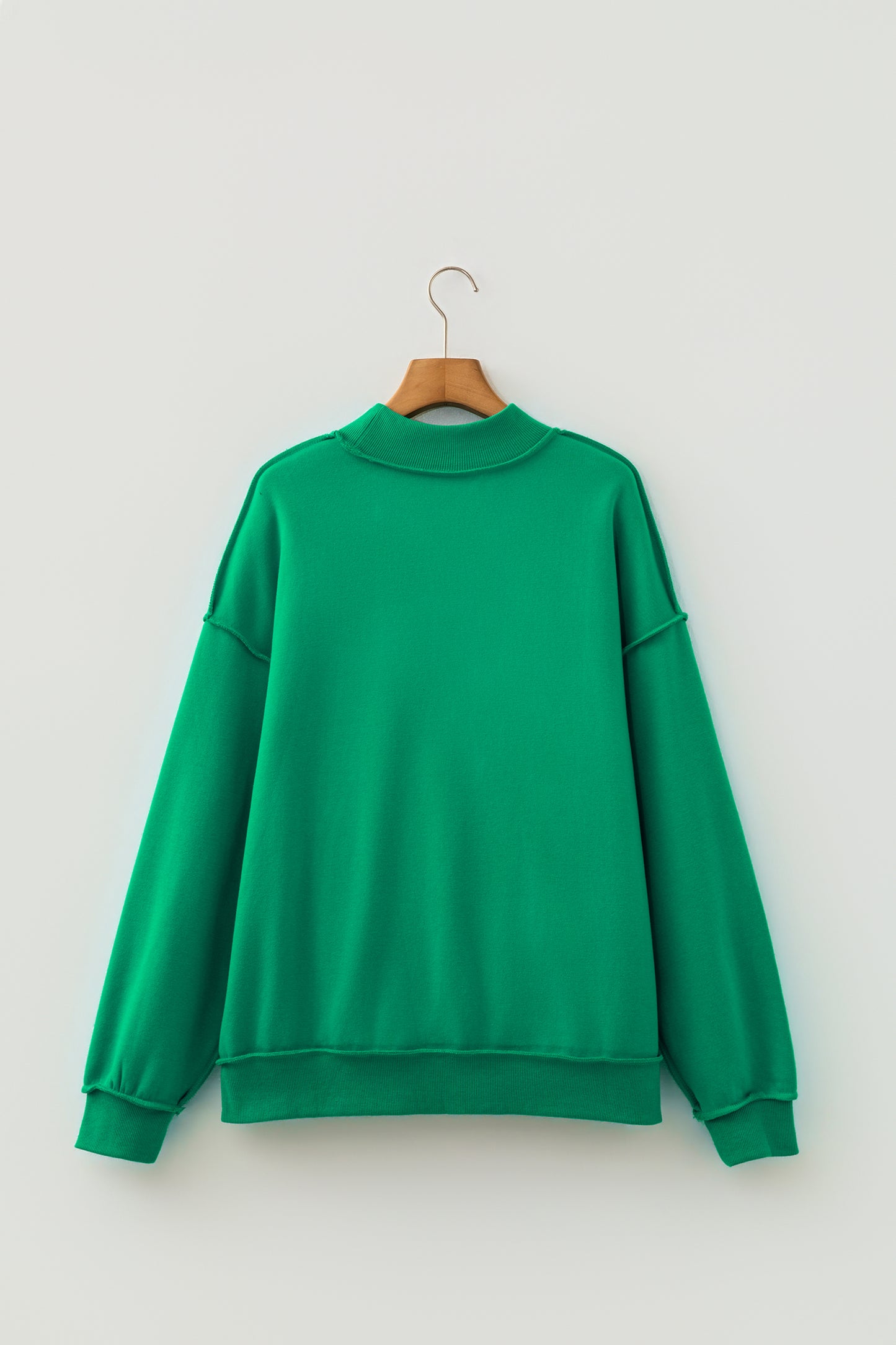Tillandsia Purple Oversize Drop Shoulder Reversible Mock Neck Sweatshirt