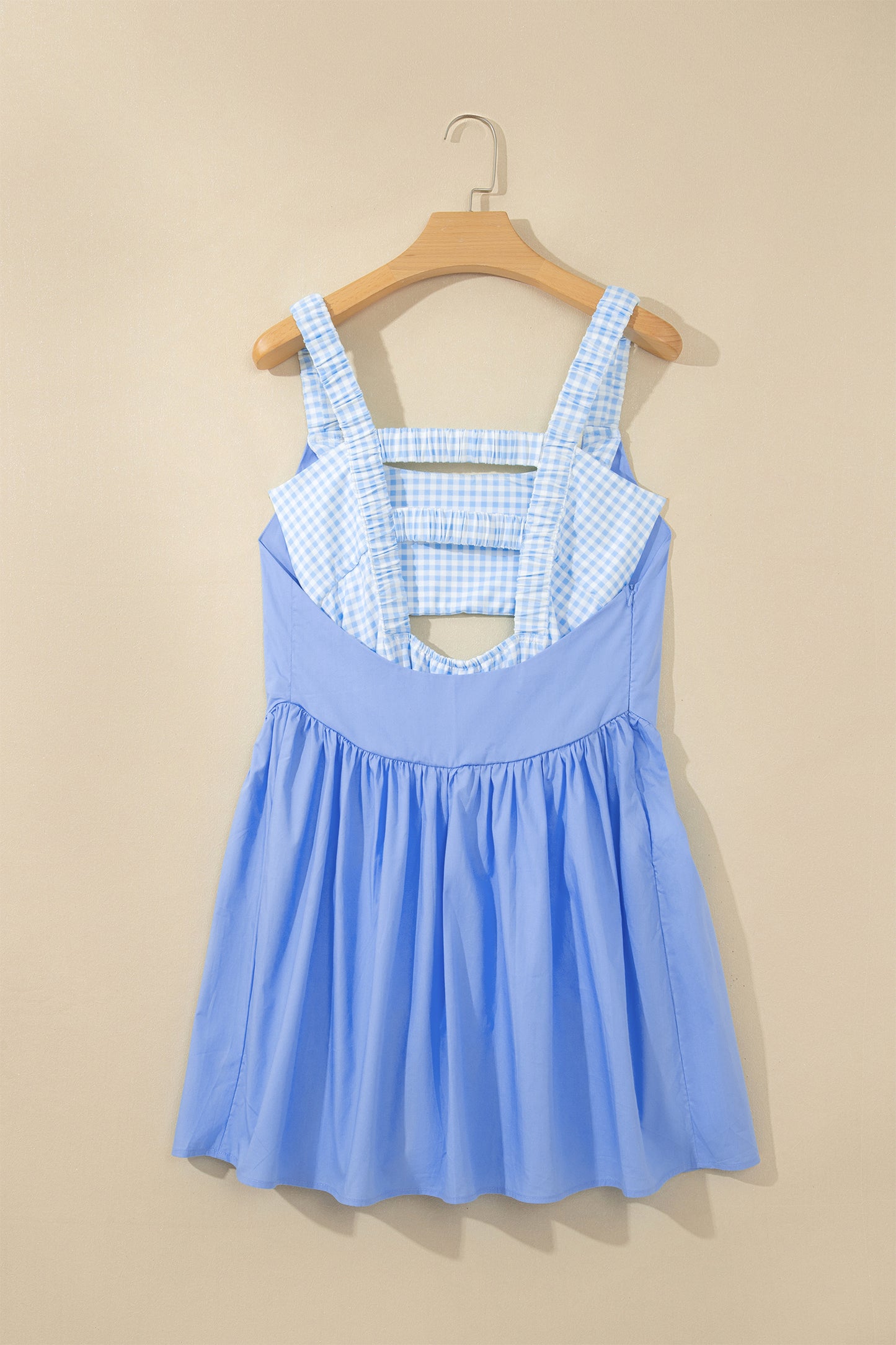 Faux Two Piece Gingham Contrast Mini Dress