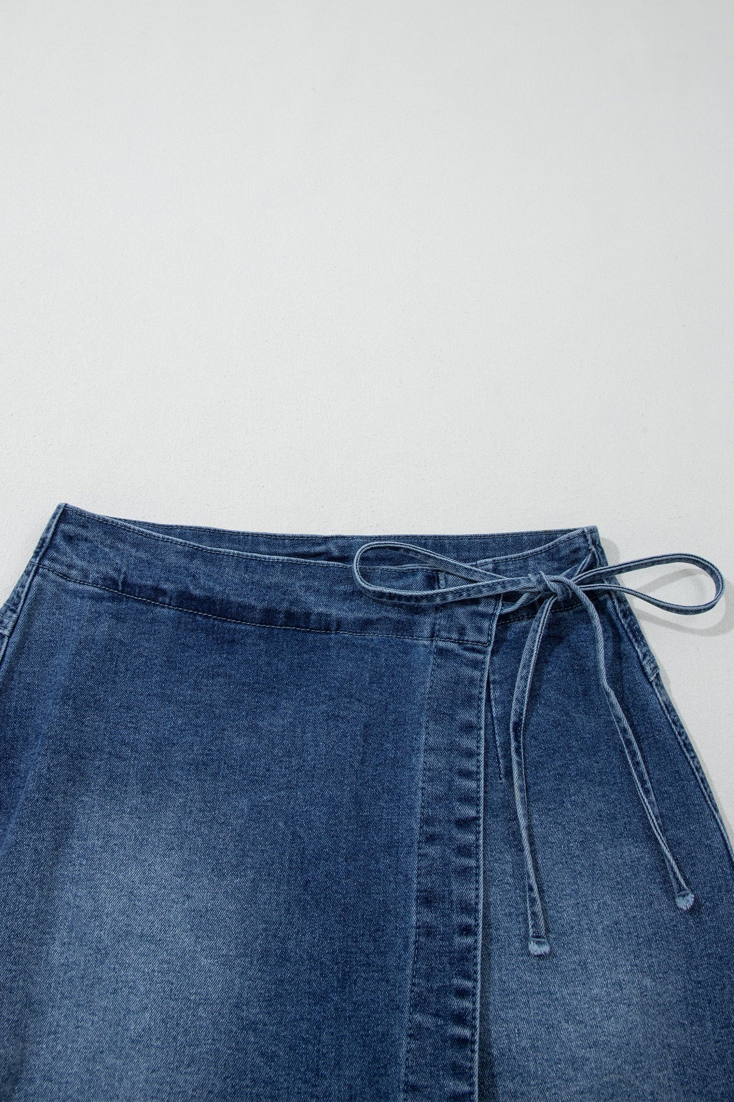 Wrapped Tie Waist Denim Skort