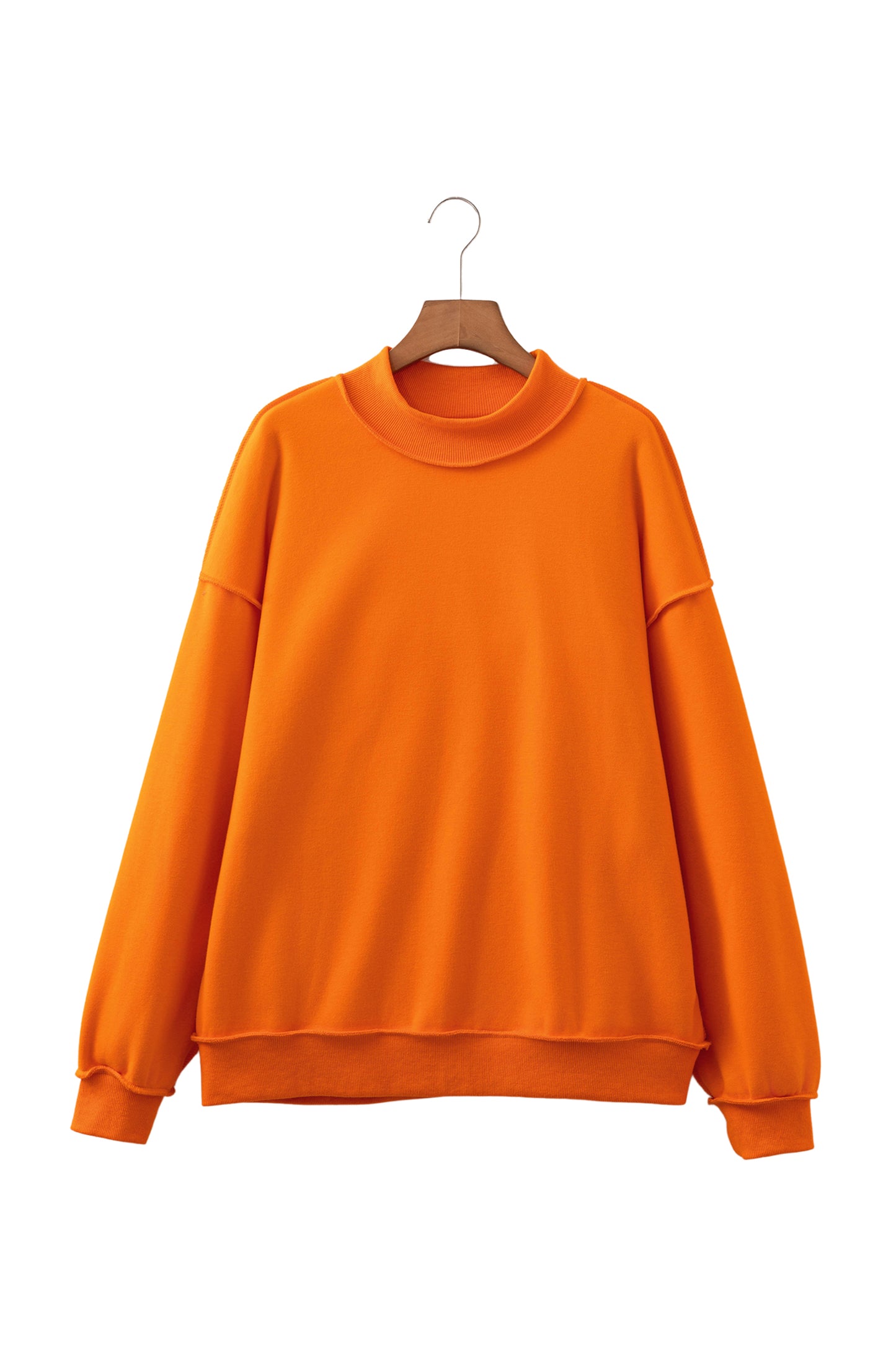 Tillandsia Purple Oversize Drop Shoulder Reversible Mock Neck Sweatshirt