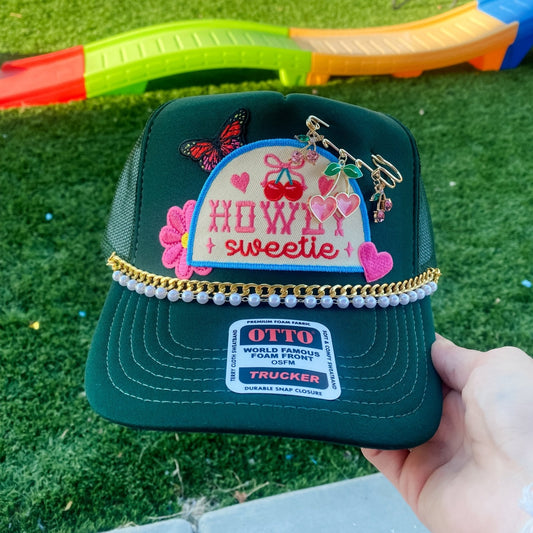 Howdy Sweetie Charmed Trucker Hat